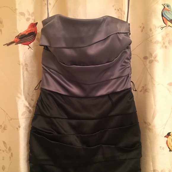 WHBM gray color block strapless dress sz 00 - Picture 2 of 6